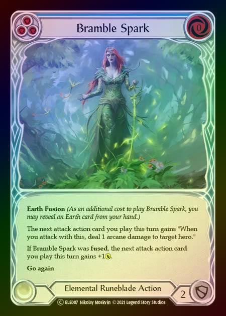【RF】[Elemental Runeblade] Bramble Spark (blue) [UL-ELE087-C] Rainbow Foil