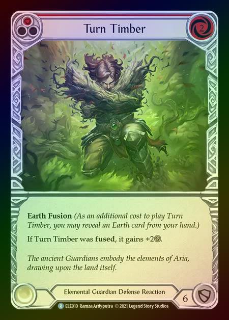 【RF】[Elemental Guardian] Turn Timber [1st-ELE010-R] (red) Rainbow Foil