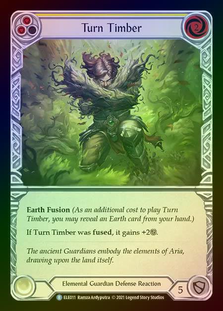 【RF】[Elemental Guardian] Turn Timber [1st-ELE011-R] (yellow) Rainbow Foil