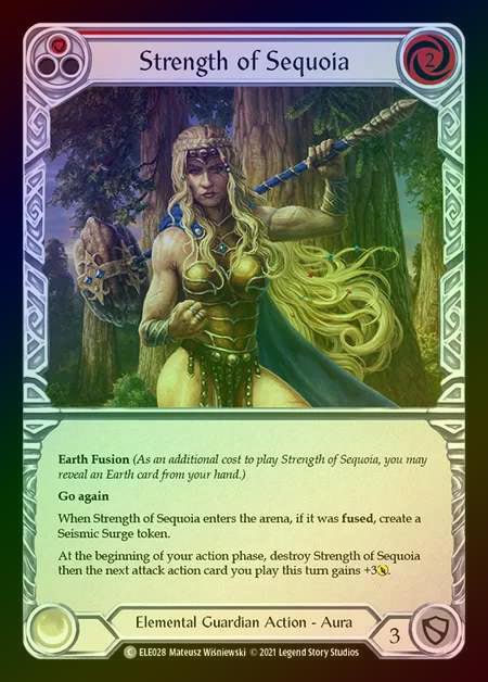 【RF】[Elemental Guardian] Strength of Sequoia [1st-ELE028-C] (red) Rainbow Foil