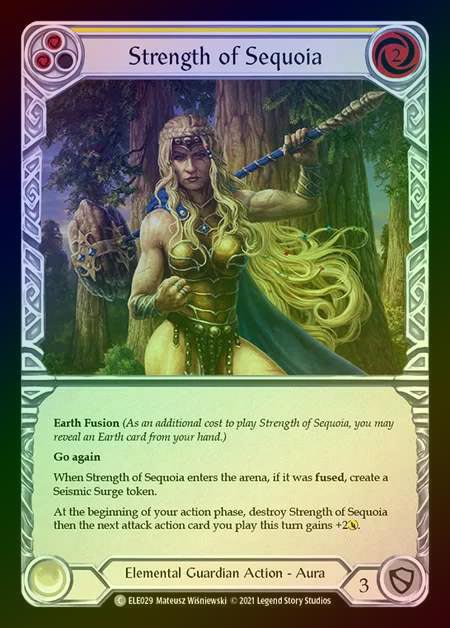 【RF】[Elemental Guardian] Strength of Sequoia [1st-ELE029-C] (yellow) Rainbow Foil