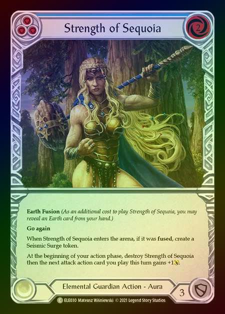 【RF】[Elemental Guardian] Strength of Sequoia [1st-ELE030-C] (blue) Rainbow Foil
