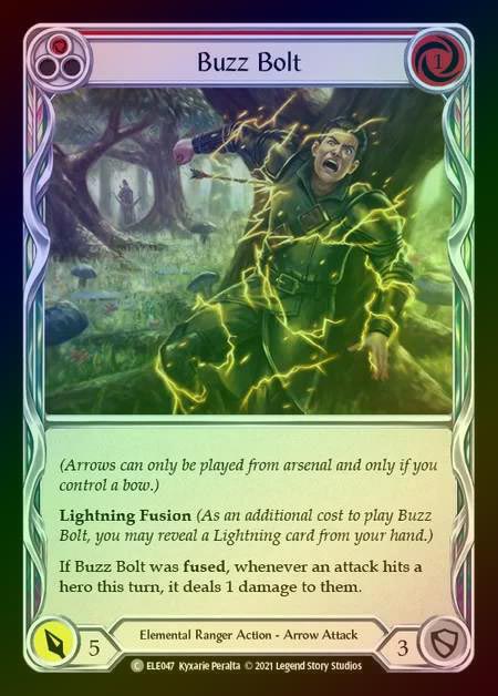 【RF】[Elemental Ranger] Buzz Bolt [1st-ELE047-C] (red) Rainbow Foil