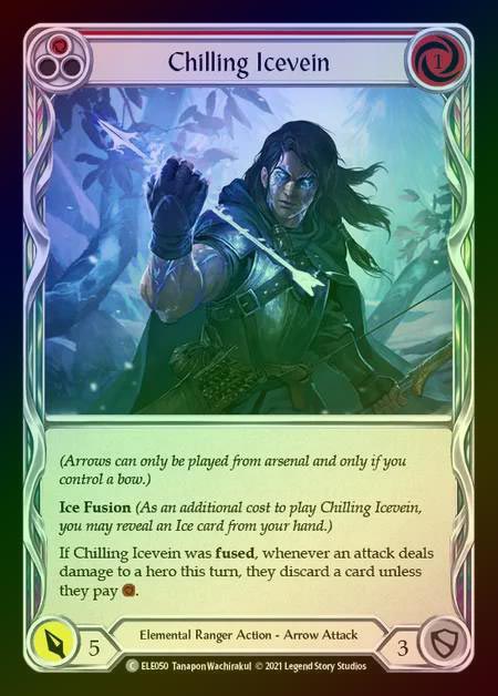 【RF】[Elemental Ranger] Chilling Icevein [1st-ELE050-C] (red) Rainbow Foil