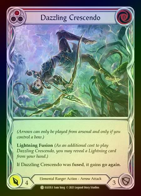 【RF】[Elemental Ranger] Dazzling Crescendo [1st-ELE053-C] (red) Rainbow Foil