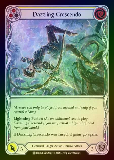 【RF】[Elemental Ranger] Dazzling Crescendo [1st-ELE054-C] (yellow) Rainbow Foil