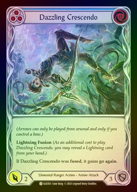 【RF】[Elemental Ranger] Dazzling Crescendo [1st-ELE055-C] (blue) Rainbow Foil