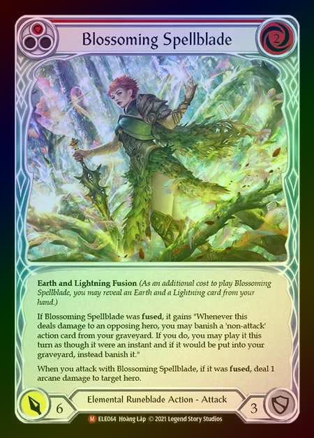 【RF】[Elemental Runeblade] Blossoming Spellblade [1st-ELE064-M] Rainbow Foil