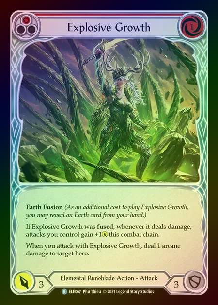 【RF】[Elemental Runeblade] Explosive Growth [1st-ELE067-R] (red) Rainbow Foil