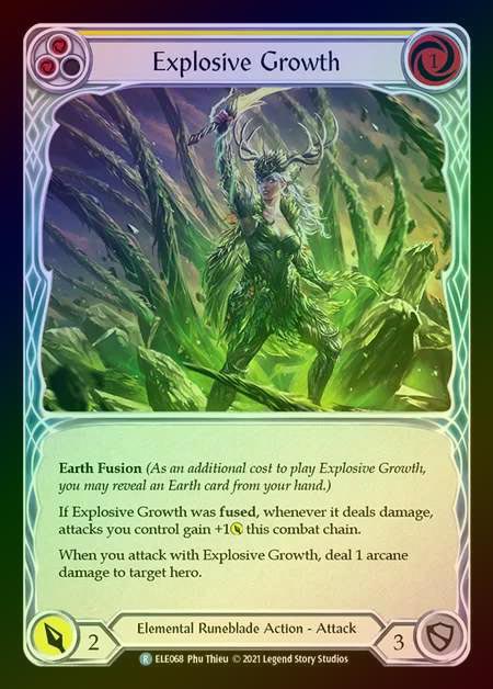 【RF】[Elemental Runeblade] Explosive Growth [1st-ELE068-R] (yellow) Rainbow Foil