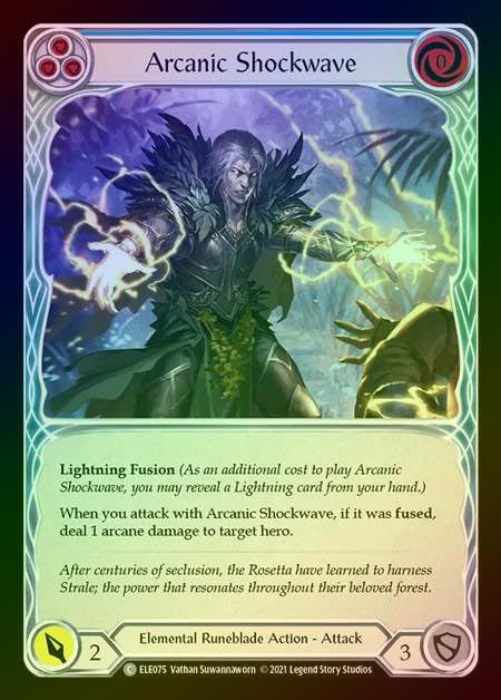 【RF】[Elemental Runeblade] Arcanic Shockwave [1st-ELE075-C] (blue) Rainbow Foil