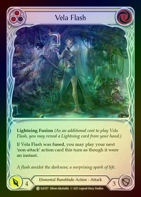 【RF】[Elemental Runeblade] Vela Flash [1st-ELE077-C] (yellow) Rainbow Foil