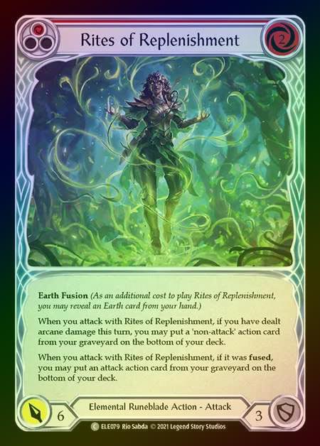 【RF】[Elemental Runeblade] Rites of Replenishment [1st-ELE079-C] (red) Rainbow Foil