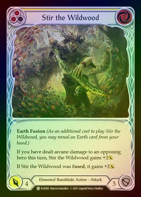 【RF】[Elemental Runeblade] Stir the Wildwood [1st-ELE083-C] (yellow) Rainbow Foil