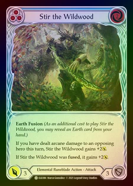 【RF】[Elemental Runeblade] Stir the Wildwood [1st-ELE084-C] (blue) Rainbow Foil