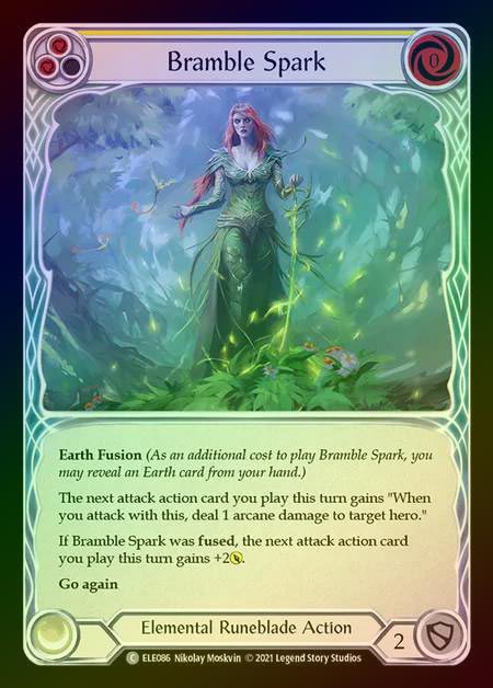 【RF】[Elemental Runeblade] Bramble Spark [1st-ELE086-C] (yellow) Rainbow Foil