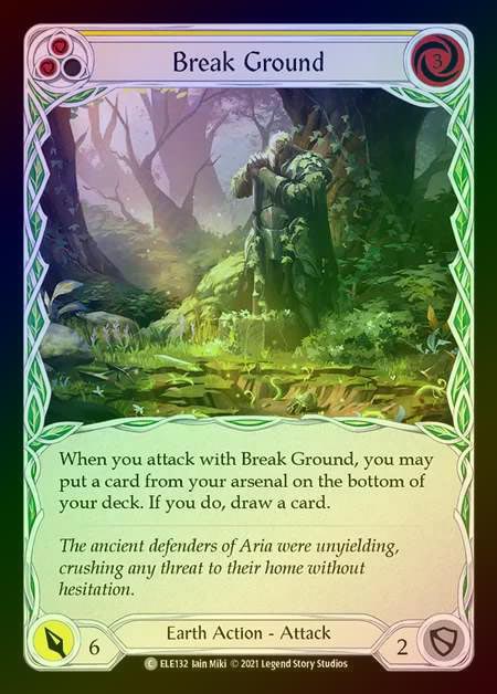 【RF】[Earth] Break Ground [1st-ELE132-C] (yellow) Rainbow Foil