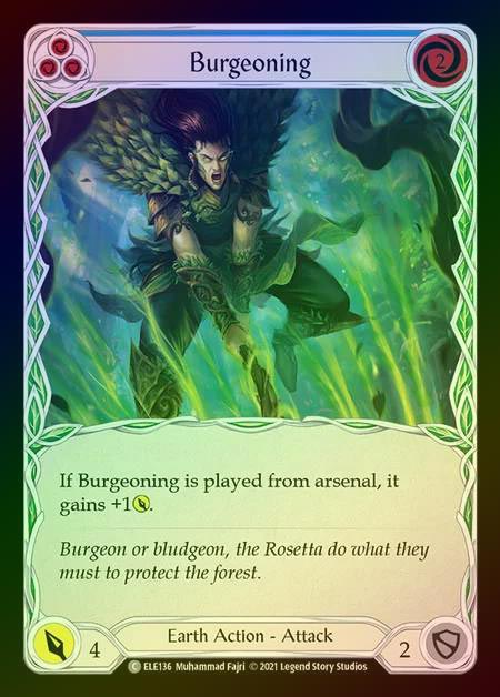 【RF】[Earth] Burgeoning [1st-ELE136-C] (blue) Rainbow Foil