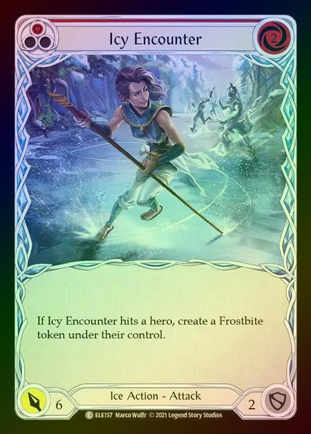 【RF】[Ice] Icy Encounter [1st-ELE157-C] (red) Rainbow Foil