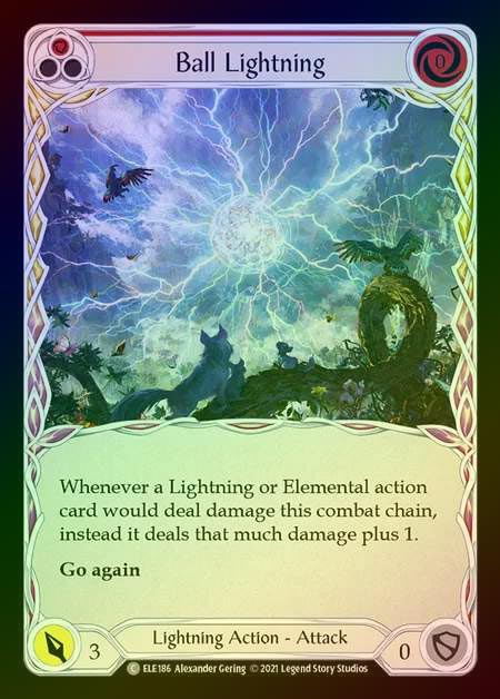 【RF】[Lightning] Ball Lightning [1st-ELE186-C] (red) Rainbow Foil
