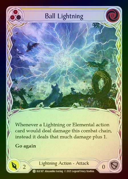 【RF】[Lightning] Ball Lightning [1st-ELE187-C] (yellow) Rainbow Foil