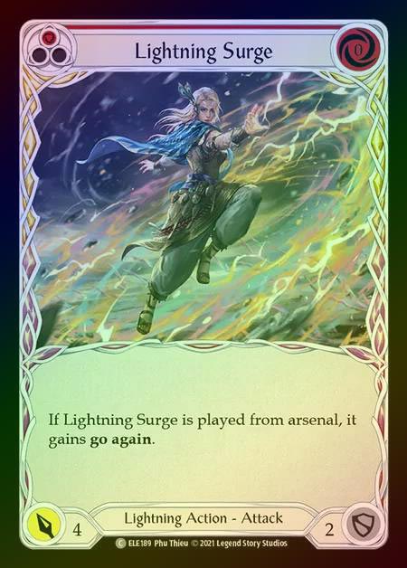 【RF】[Lightning] Lightning Surge [1st-ELE189-C] (red) Rainbow Foil