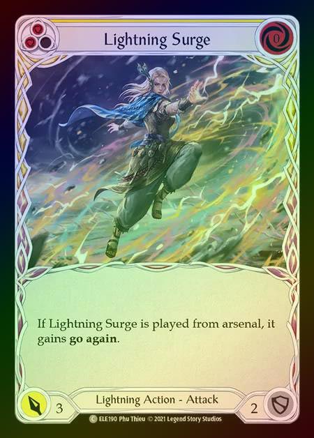 【RF】[Lightning] Lightning Surge [1st-ELE190-C] (yellow) Rainbow Foil