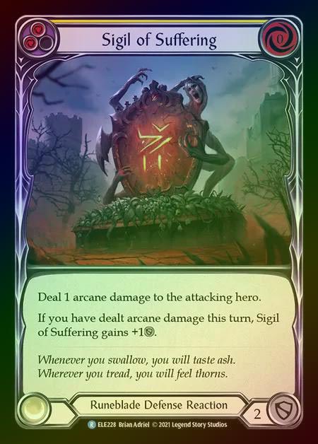 【RF】[Runeblade] Sigil of Suffering [1st-ELE228-R] (yellow) Rainbow Foil