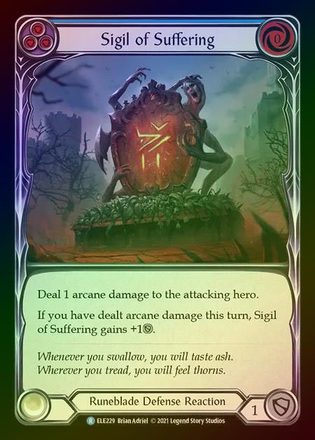 【RF】[Runeblade] Sigil of Suffering [1st-ELE229-R] (blue) Rainbow Foil