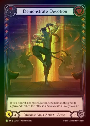 【RF】【EN】[Draconic Ninja] 献身の証明/Demonstrate Devotion (red) [GEM011-P]