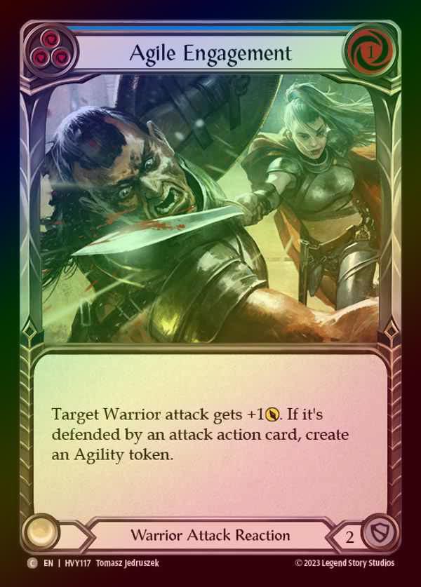 【EN】【RF】[Warrior] 敏捷な交戦/Agile Engagement [HVY117-C] (blue) Rainbow Foil