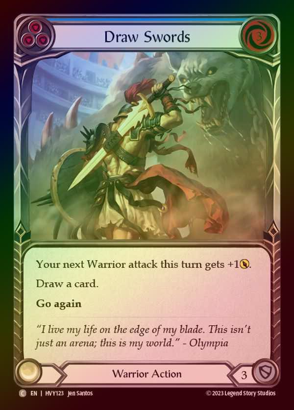 【EN】【RF】[Warrior] 抜剣/Draw Swords [HVY123-C] (blue) Rainbow Foil