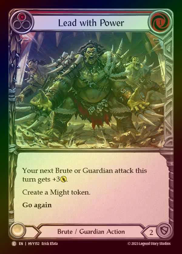 【EN】【RF】[Brute Guardian] 力の優位/Lead with Power [HVY152-C] (red) Rainbow Foil