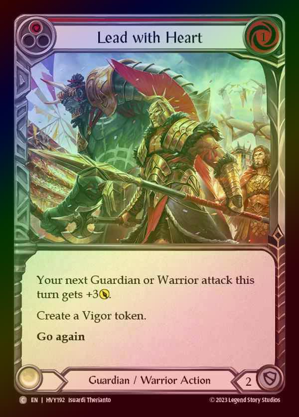【EN】【RF】[Guardian Warrior] 心の優位/Lead with Heart [HVY192-C] (red) Rainbow Foil