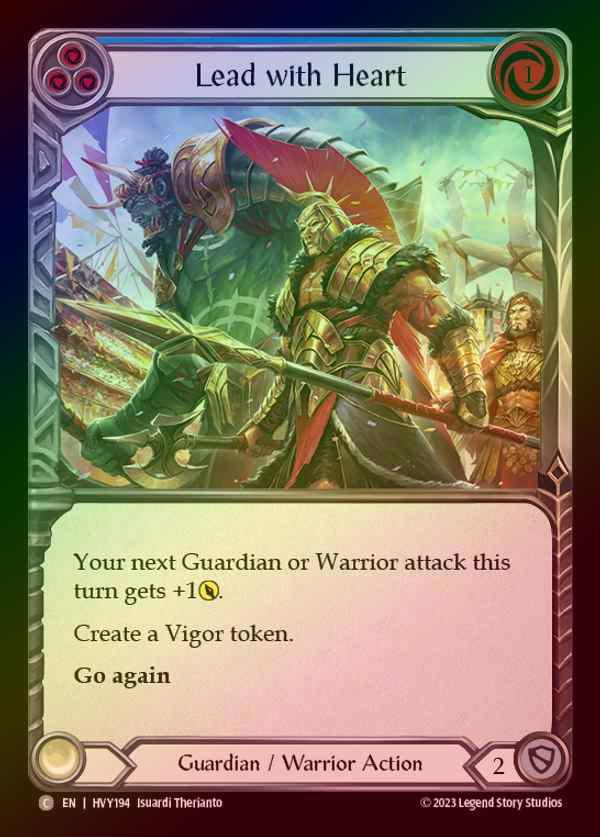 【EN】【RF】[Guardian Warrior] 心の優位/Lead with Heart [HVY194-C] (blue) Rainbow Foil