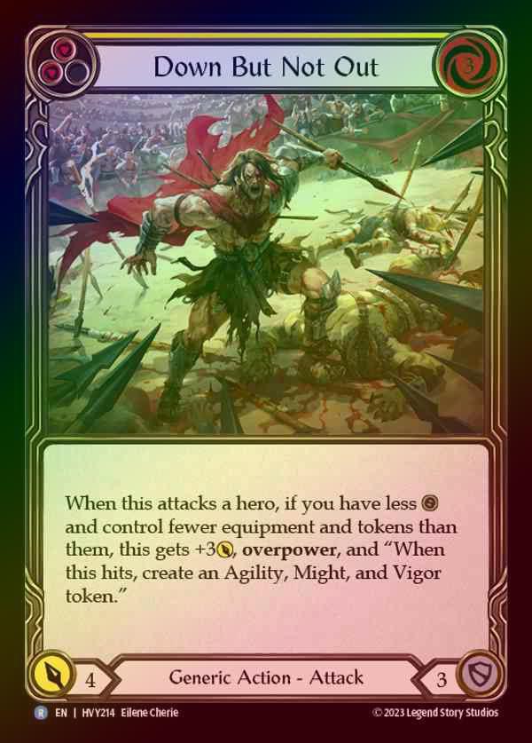 【EN】【RF】[Generic] 不撓不屈/Down But Not Out [HVY214-R] (yellow) Rainbow Foil