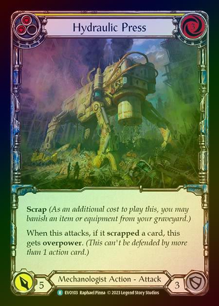 【RF】[Mechanologist] Hydraulic Press (yellow) [EVO103-R] Rainbow Foil