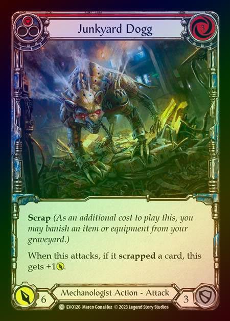 【RF】[Mechanologist] Junkyard Dogg (red) [EVO126-C] Rainbow Foil