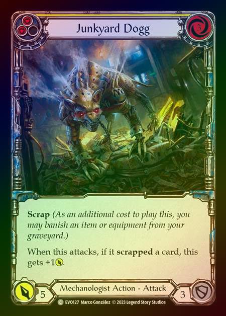 【RF】[Mechanologist] Junkyard Dogg (yellow) [EVO127-C] Rainbow Foil