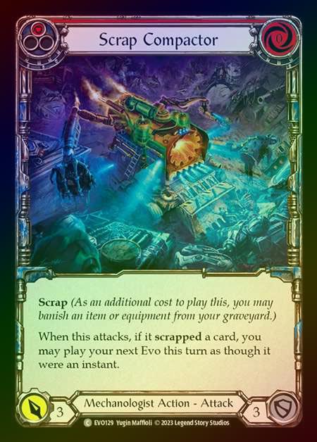 【RF】[Mechanologist] Scrap Compactor (red) [EVO129-C] Rainbow Foil