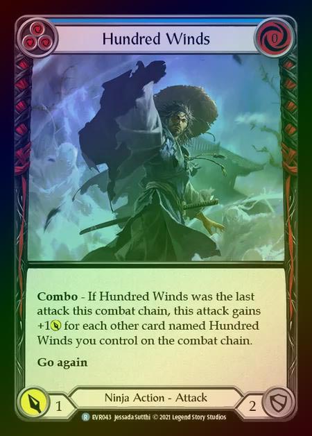 【RF】[Ninja] Hundred Winds [EVR043-R] (blue) Rainbow Foil
