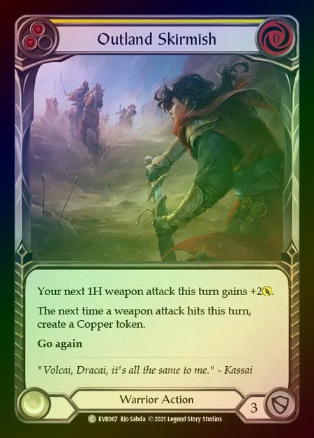 【RF】[Warrior] Outland Skirmish [EVR067-C] (yellow) Rainbow Foil