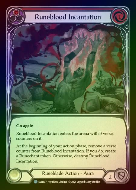 【RF】[Runeblade] Runeblood Incantation [EVR107-R] (red) Rainbow Foil