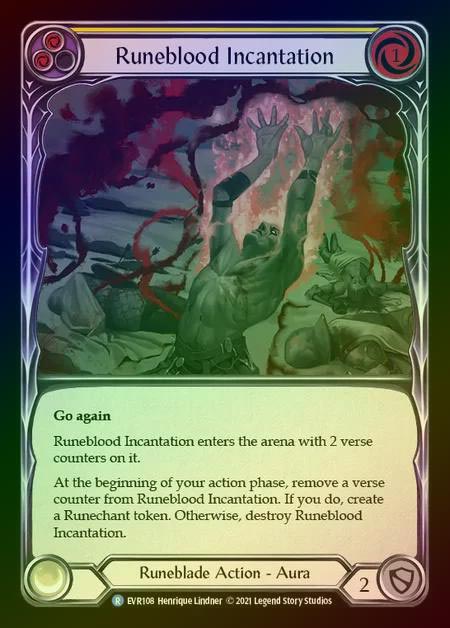 【RF】[Runeblade] Runeblood Incantation [EVR108-R] (yellow) Rainbow Foil