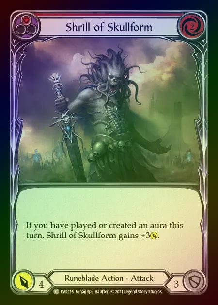 【RF】[Runeblade] Shrill of Skullform [EVR116-C] (red) Rainbow Foil