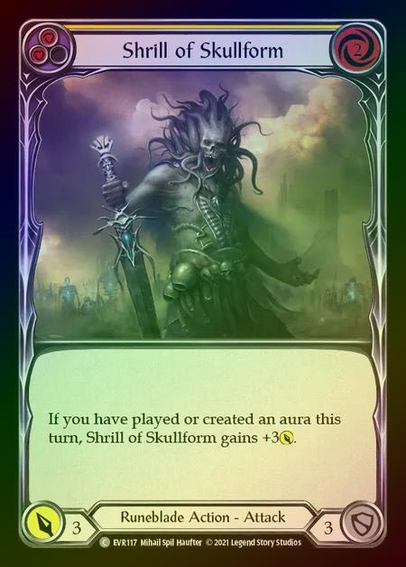 【RF】[Runeblade] Shrill of Skullform [EVR117-C] (yellow) Rainbow Foil