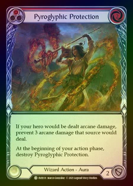 【RF】[Wizard] Pyroglyphic Protection [EVR131-C] (red) Rainbow Foil