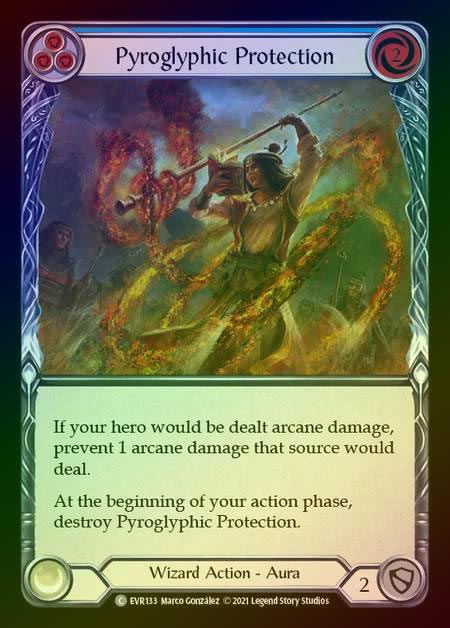 【RF】[Wizard] Pyroglyphic Protection [EVR133-C] (blue) Rainbow Foil
