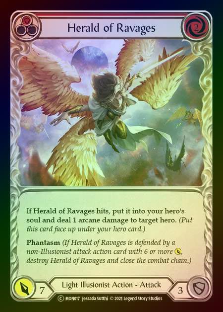 【RF】[Light Illusionist] Herald of Ravages [UL-MON017-C] (red) Rainbow Foil