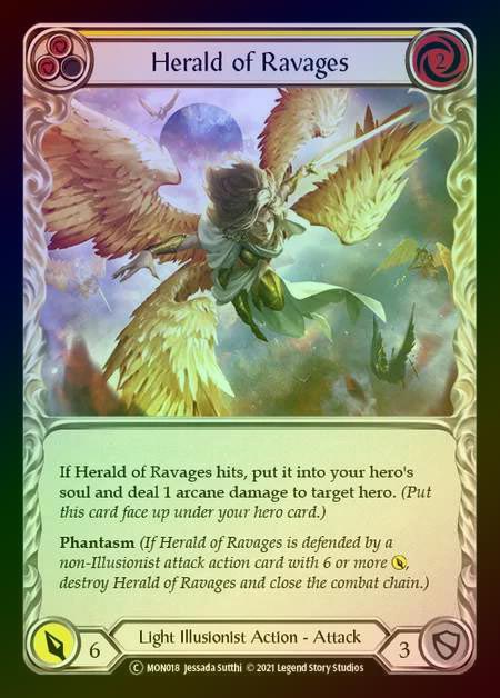 【RF】[Light Illusionist] Herald of Ravages [UL-MON018-C] (yellow) Rainbow Foil